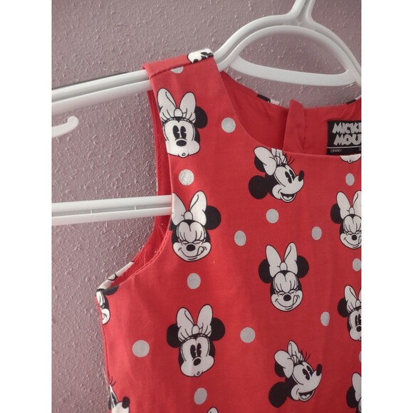 Disney Store Mickey Minnie Mouse Tutu Tulle Red Sleeveless Dress Sz 3 Polka Dot - Picture 2 of 13